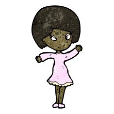 pretty girl pointing cartoon N4