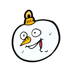 cartoon snowman face bauble N7