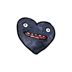 cartoon black heart N11