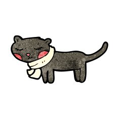 cute black cat cartoon N10