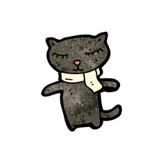 cute black cat cartoon N11
