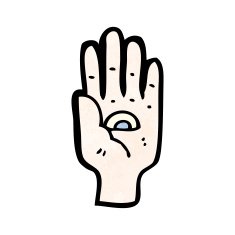 mystic hand symbol cartoon N3