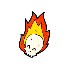 flaming skull cartoon N14