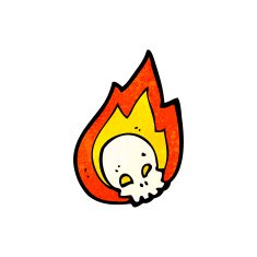 flaming skull cartoon N15