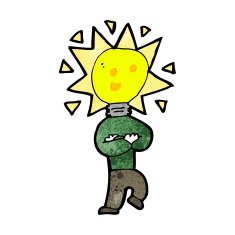 cartoon light bulb head man N6