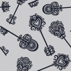 Seamless Ornate Pattern with Keys