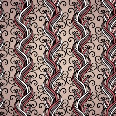 Seamless Floral Pattern (Vector) Hand Drawn Texture N107