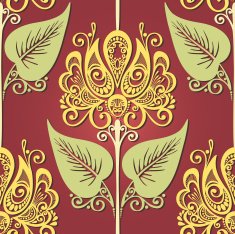 Seamless Floral Pattern (Vector) Hand Drawn Texture N125