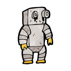 cartoon sad little robot N2