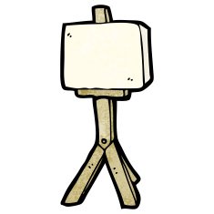 cartoon canvas on easel N2