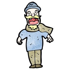 cartoon man in scarf N6