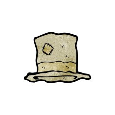cartoon old battered top hat N2