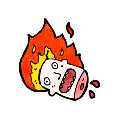 cartoon flaming head N2