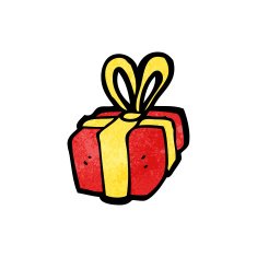 cartoon christmas present N60