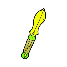 glowing green sword cartoon