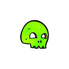 glowing green skull cartoon N2