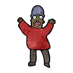 cartoon frightened man N113