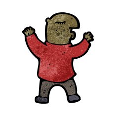 cartoon man explaining his point of view