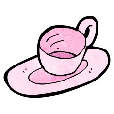 cartoon cup and saucer N7