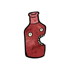 cartoon red wine bottle N14