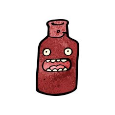 cartoon red wine bottle N15