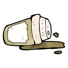 spilled take out coffee cartoon N4