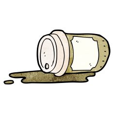 spilled take out coffee cartoon N5