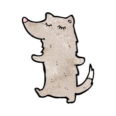 cartoon little wolf N71