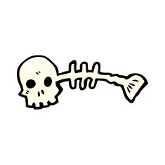 cartoon skeleton fish N3