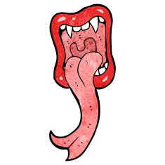 cartoon halloween mouth sticking out tongue N6