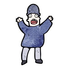 cartoon frightened man N114