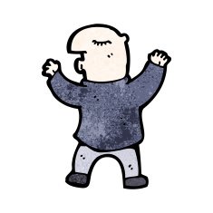 cartoon bald man calming things down N2