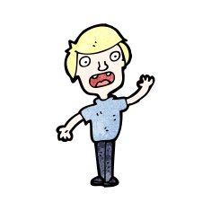 cartoon waving boy N22