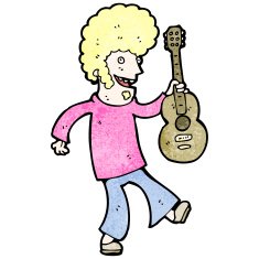 cartoon hippie guitar player N2