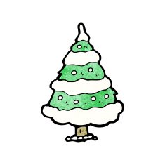 cartoon snowy christmas tree N5