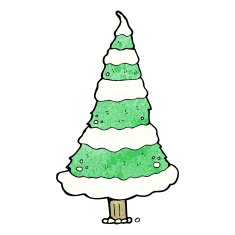 cartoon snowy christmas tree N8