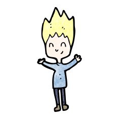 cartoon happy blond boy N3