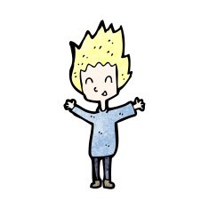 cartoon happy blond boy N4