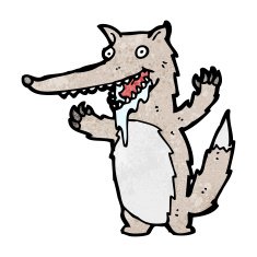 cartoon drooling wolf N2