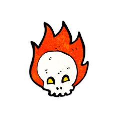 flaming skull cartoon symbol N4