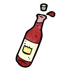 cartoon red wine bottle N16