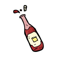 cartoon red wine bottle N17