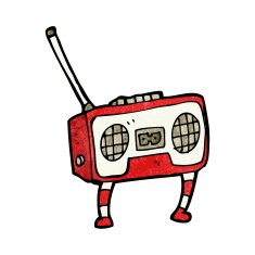 Radio Cassette Player Cartoon N10