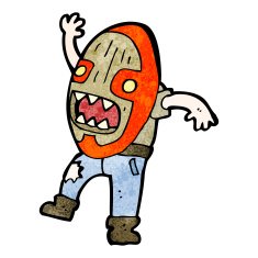 cartoon man wearing big mask N7