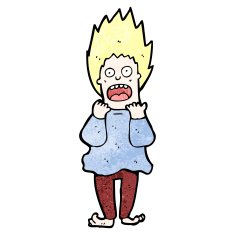 cartoon terrified man N283