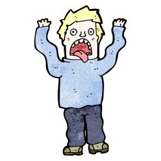 cartoon terrified man N284