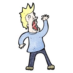 cartoon terrified man N285