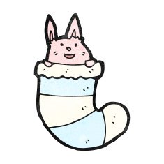 cartoon rabbit in sock N2