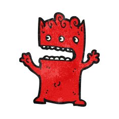 cartoon little alien monster N2