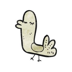 funny cartoon bird N189
